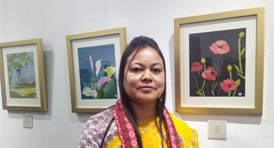 An exhibition of Japanese style paintings by Sapana Kharel